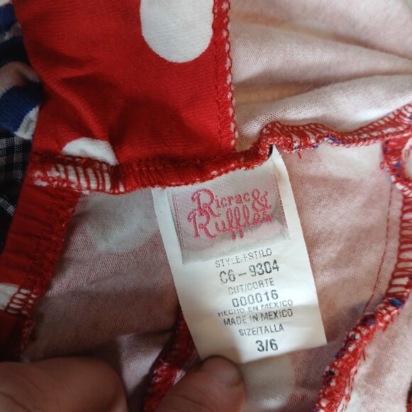 RicRac & Ruffles 3–6M Patriotic Polka Dot Bubble Romper, Fourth of July Outfit - Picture 5 of 5